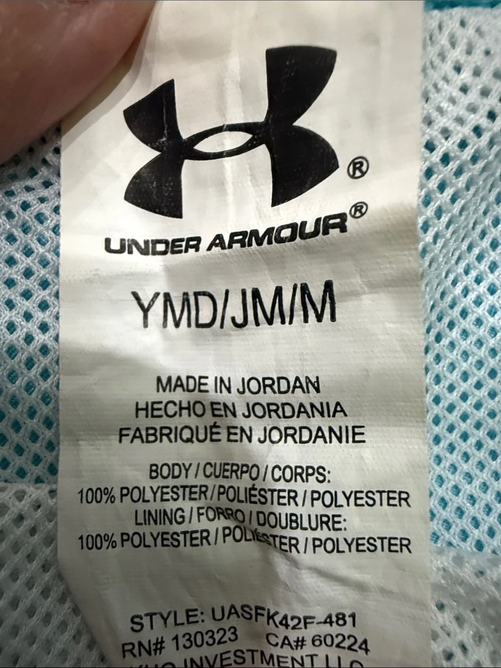 Under Armour Light Blue bathing suit, Youth Medium